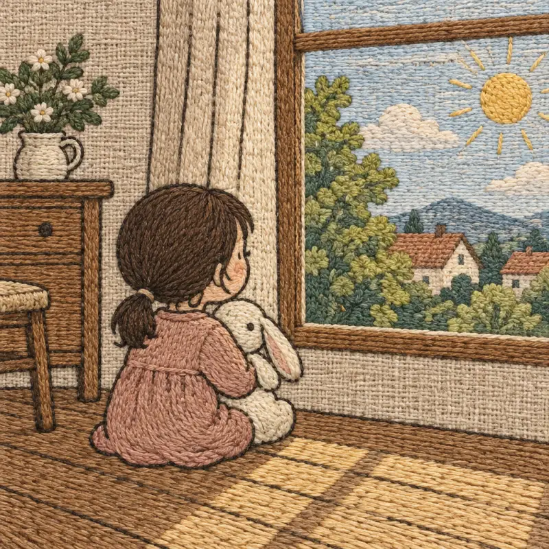 Sample page in embroidery style